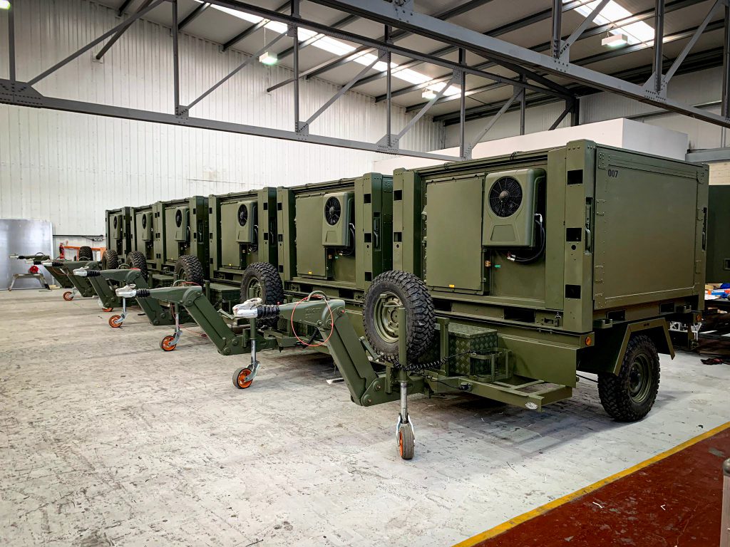 TRECC shelters lined up in a row