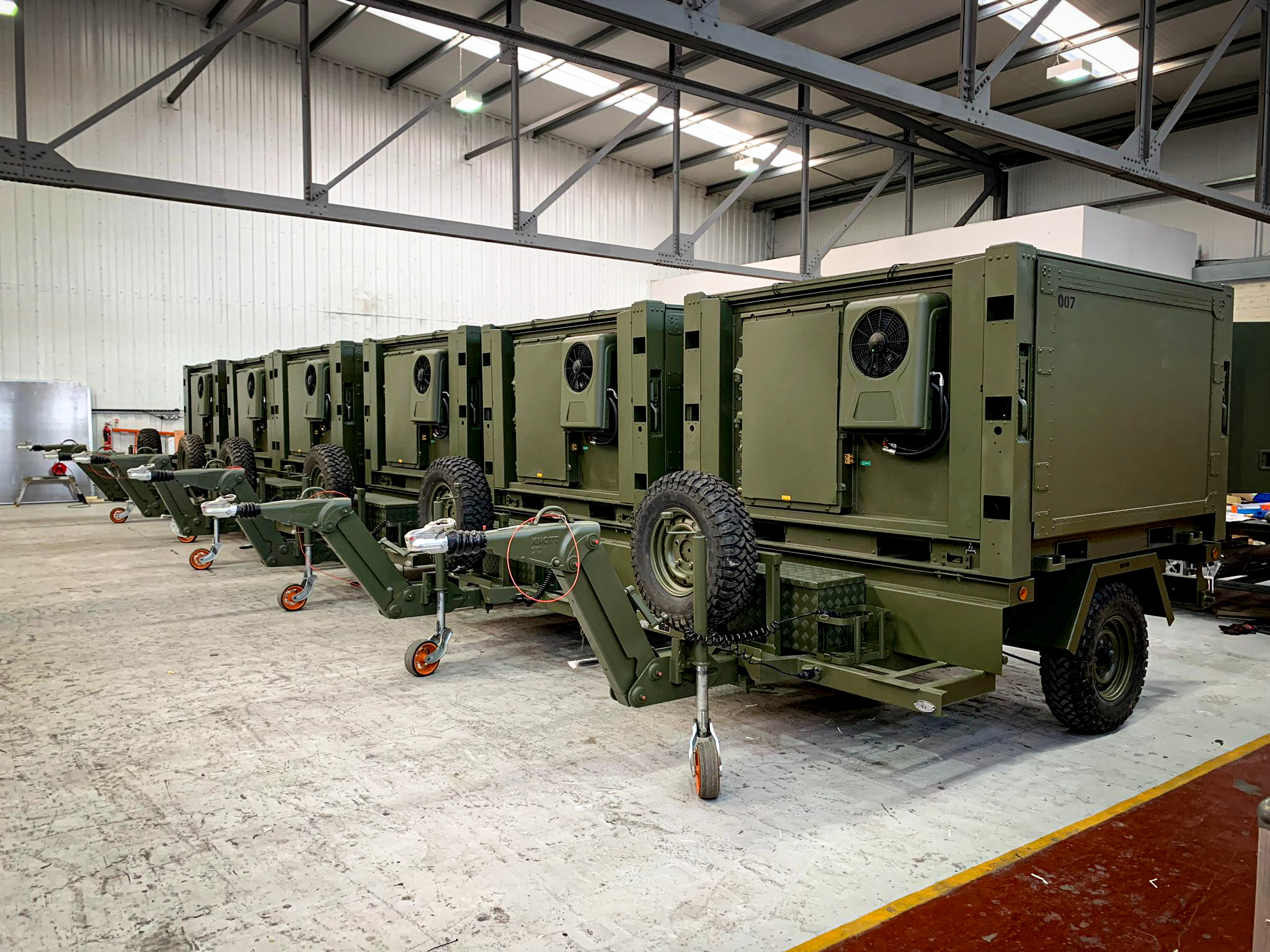 TRECC shelters lined up in a row