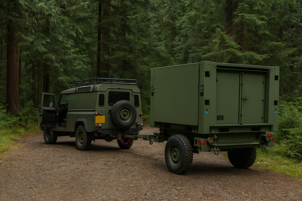 TRECC being towed by Army Landrover