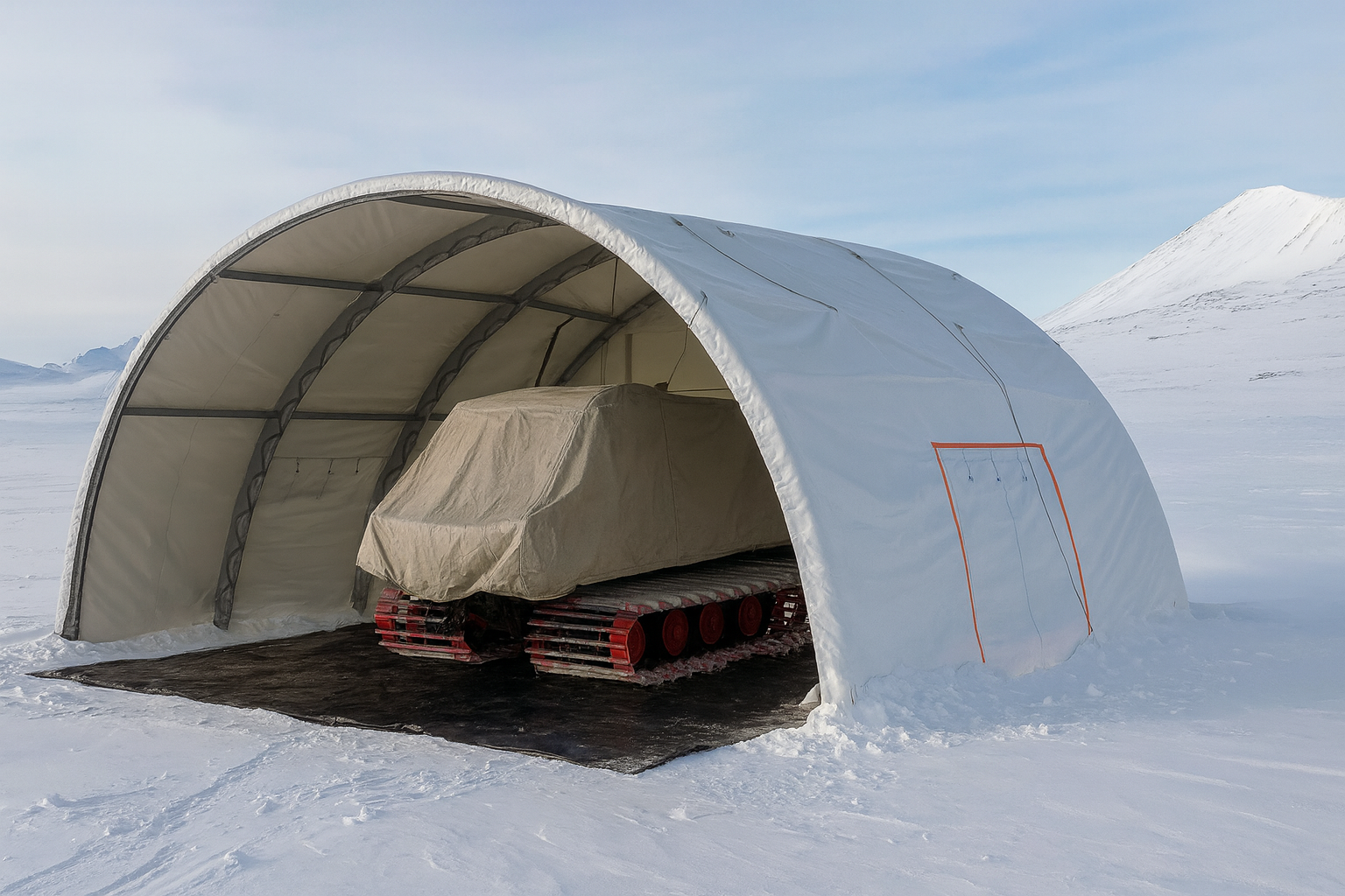 Airmax HP in Antartica as snow plough garage