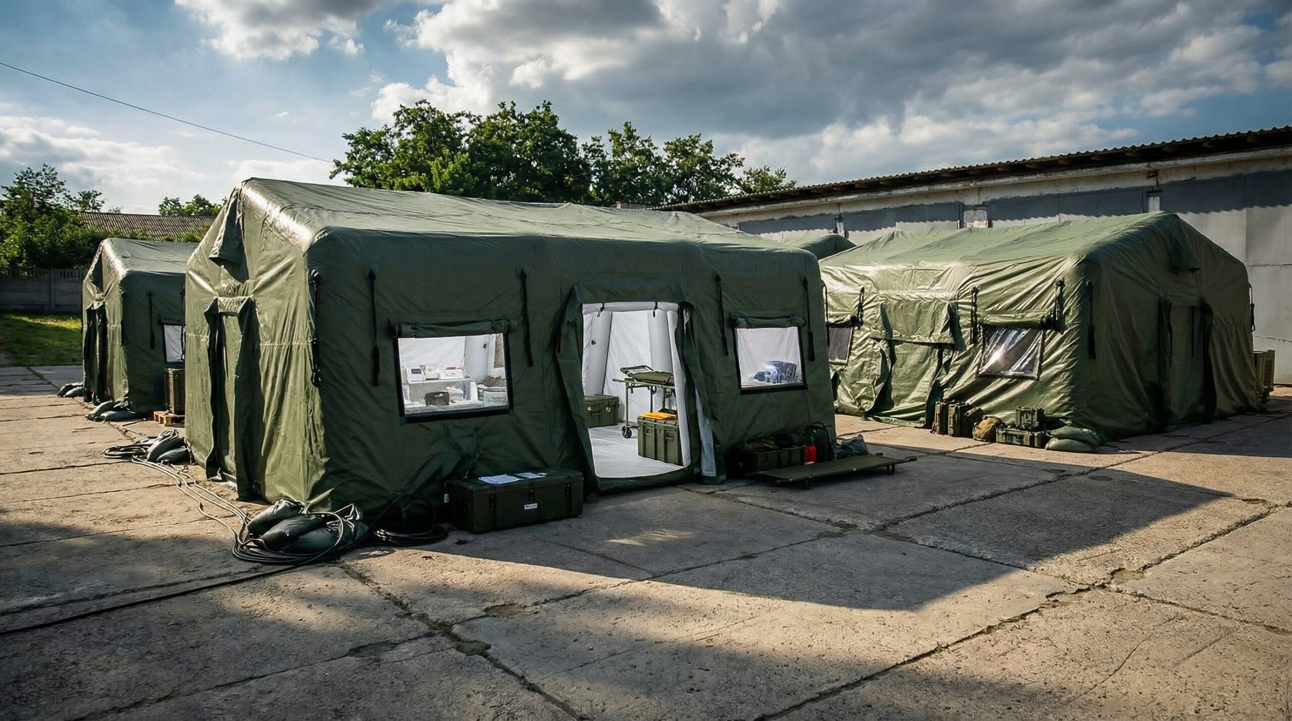 Airmax-LP-Set-Up-as-Military-Field-Hospital-Ground-View