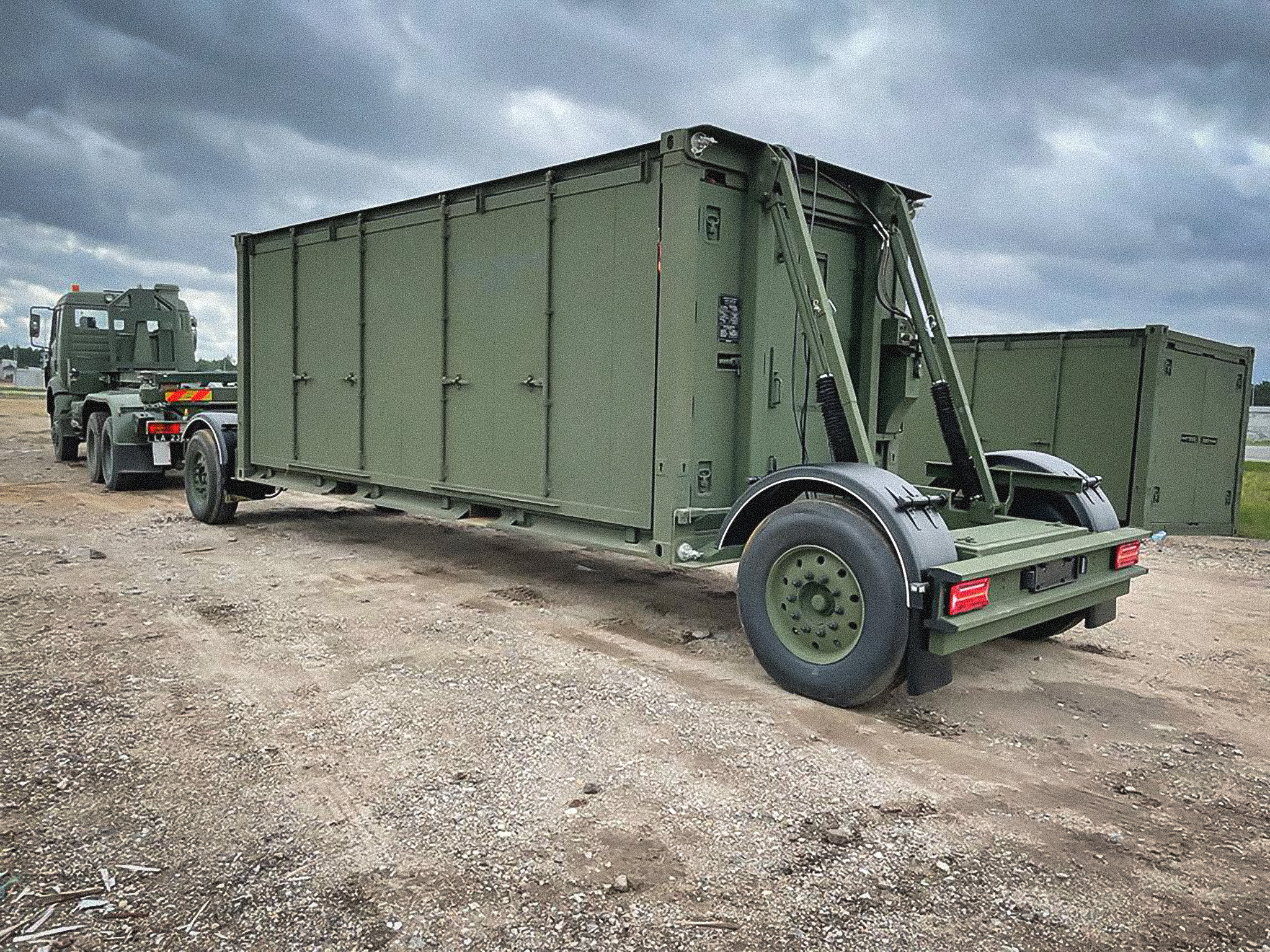EHMECC Being towed using mobiliser wheel sets
