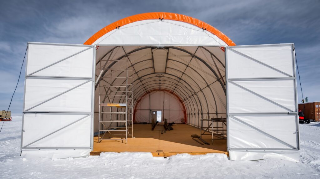 EPICA S4 Ice Core Shelter Doors Open 1