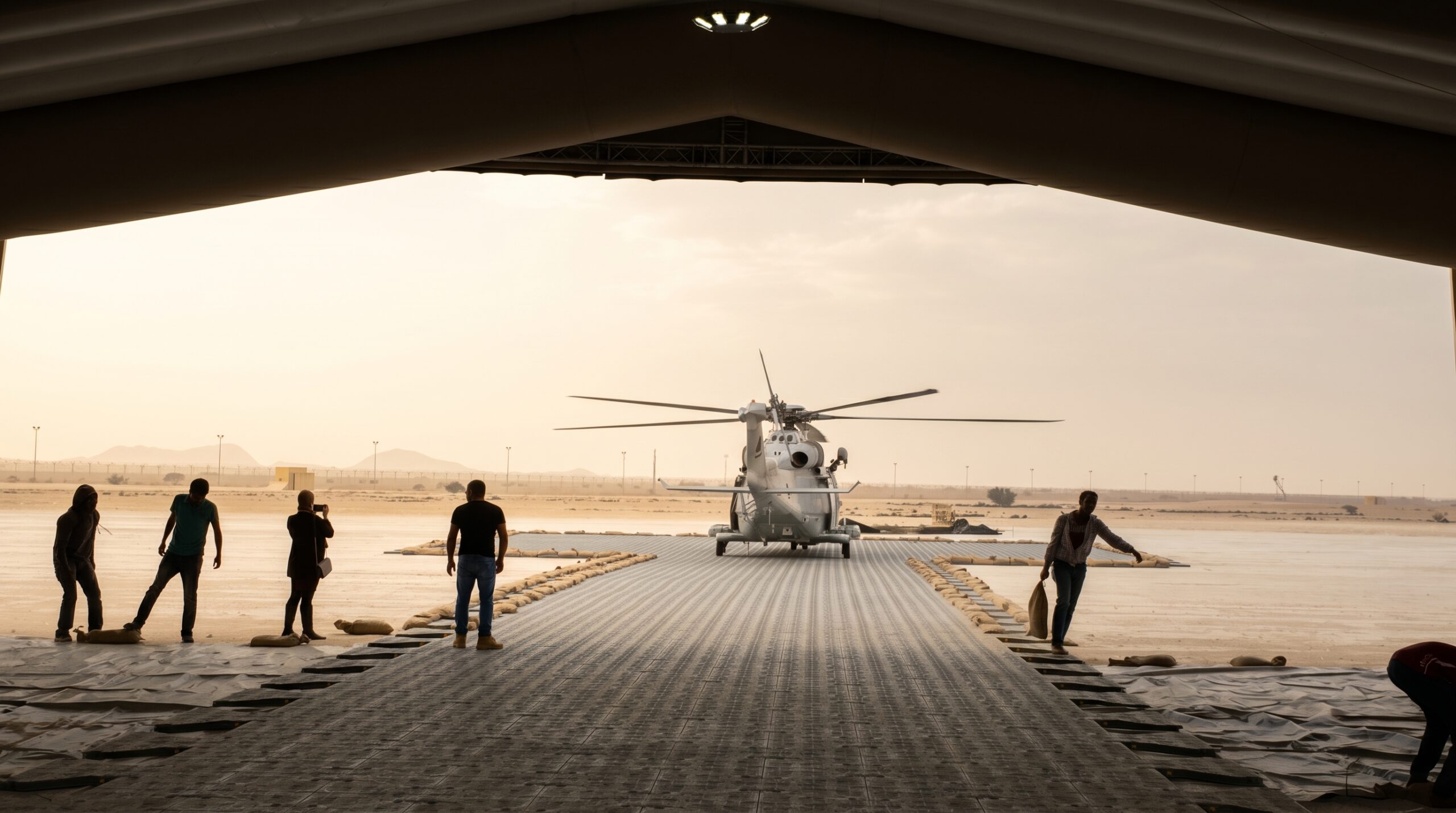 Aircraft on taxiway in Middle East