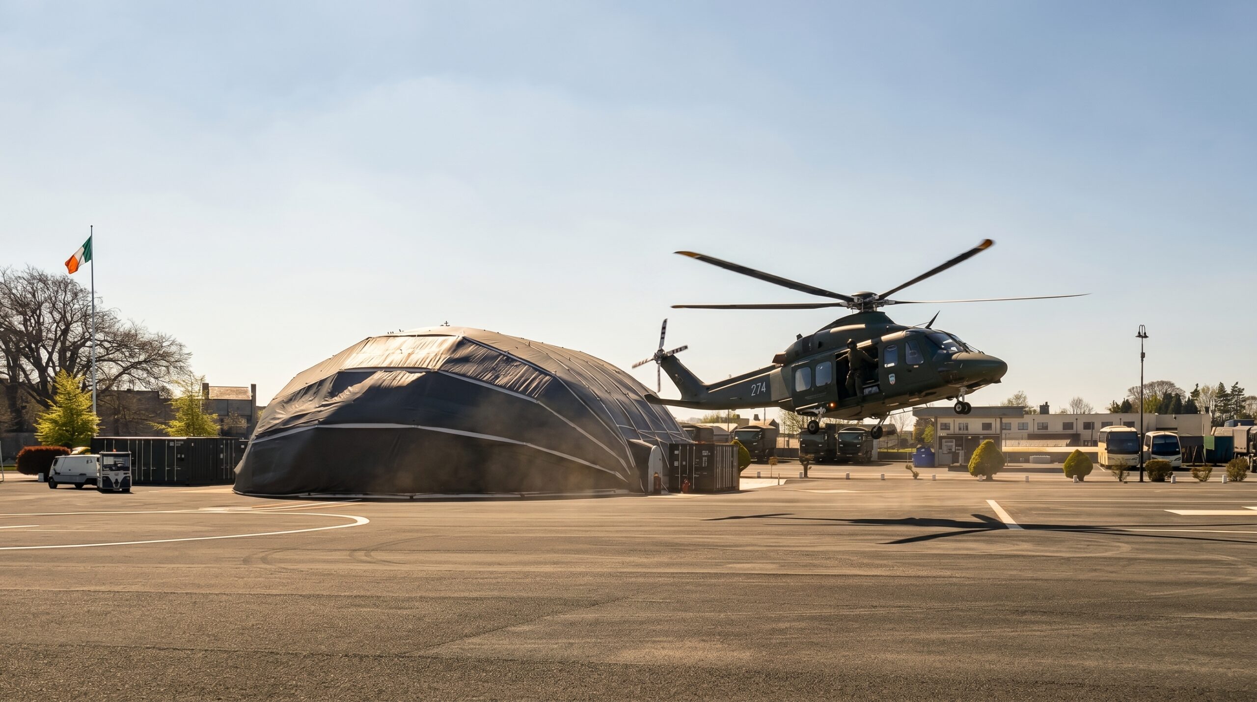 Rapid-build clamshell hangar boosts Irish Air Corps emergency response