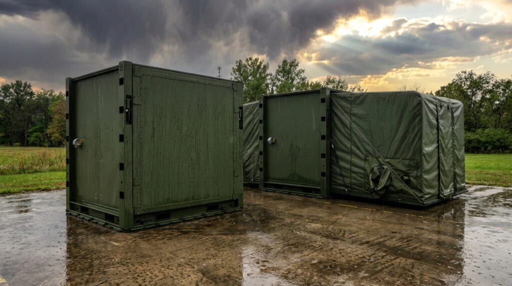 ATEPS Deployed and Pscked in wet weather alternative view