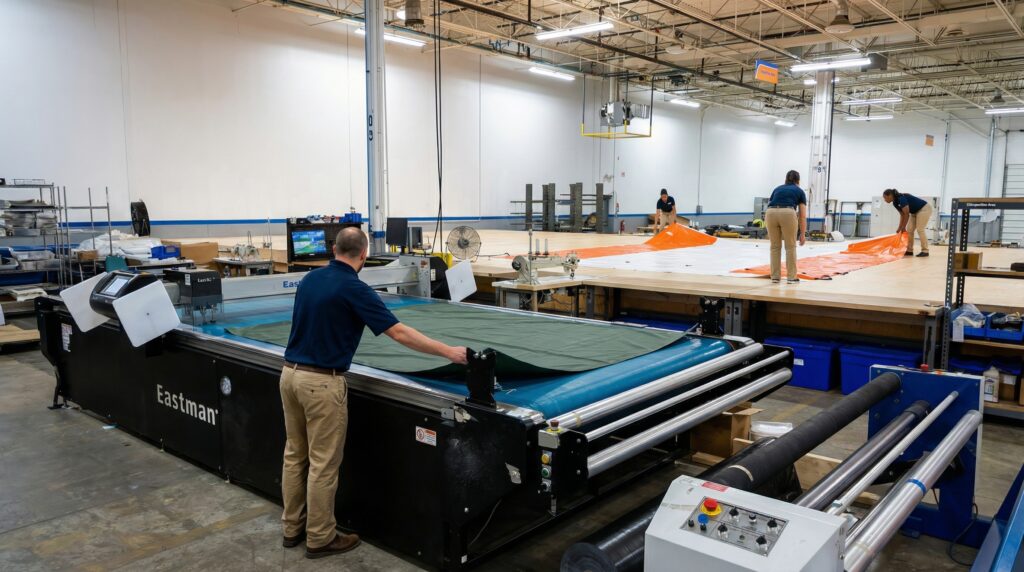 CNC Machines and Fabric Floor producing shelters