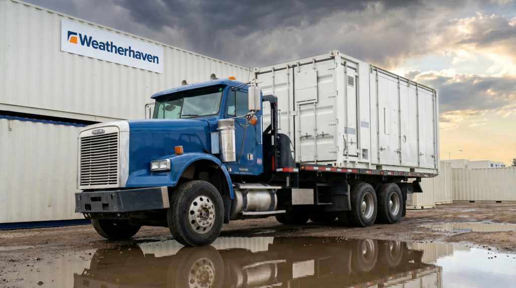 MECC MEdical Clinic Being Transported on a truck