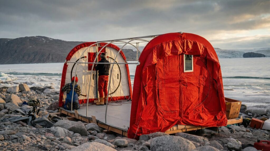 Polarhaven being constructed in the high arctic
