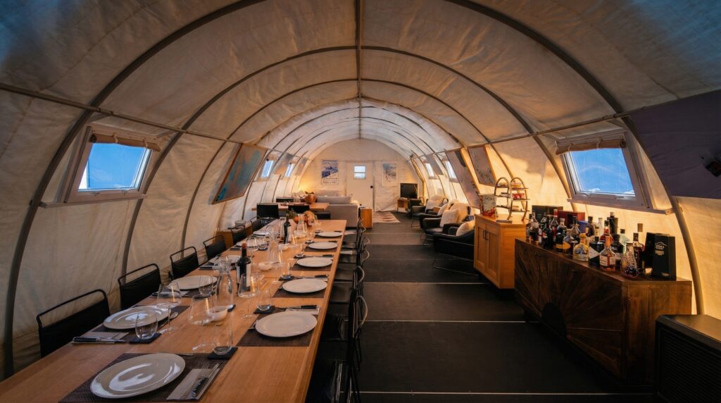 Polarhaven laid out for a tourism camp in Antarctica