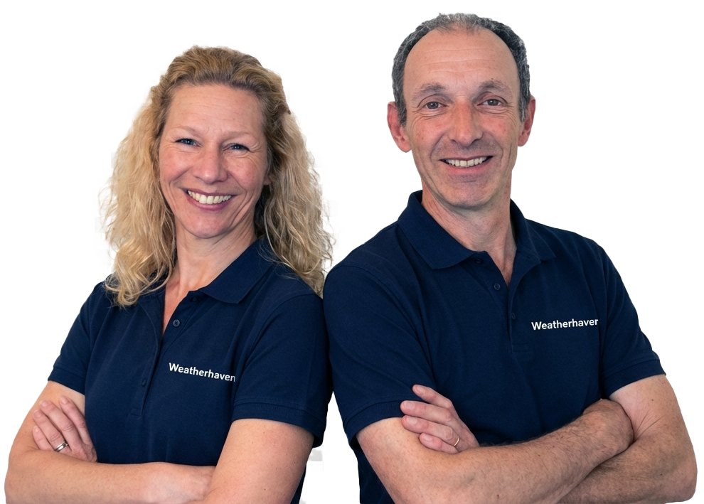 Weatherhaven employees in polo shirts