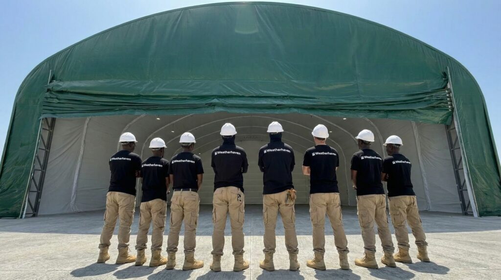 Installation of 70-Foot Wide Aircraft Hangar in Africa Completed in 1 Week