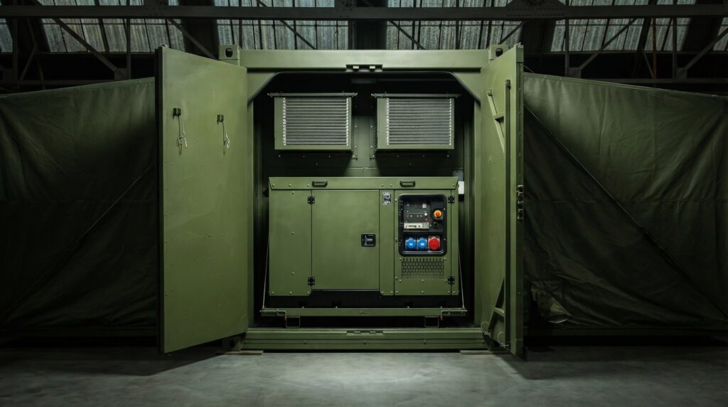 MECC during build showing plant room with generator and HVAC